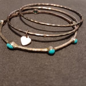 Stella & Dot Gold and Turquoise Charm Bracelets